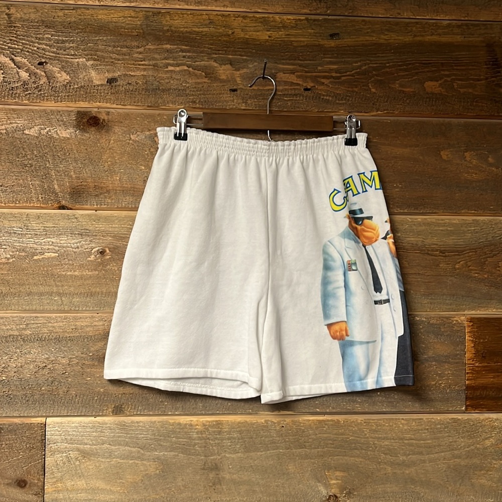 Vintage 90s Joe Camel Gangster Shorts Fleece Character Fashion Shorts Tobacco